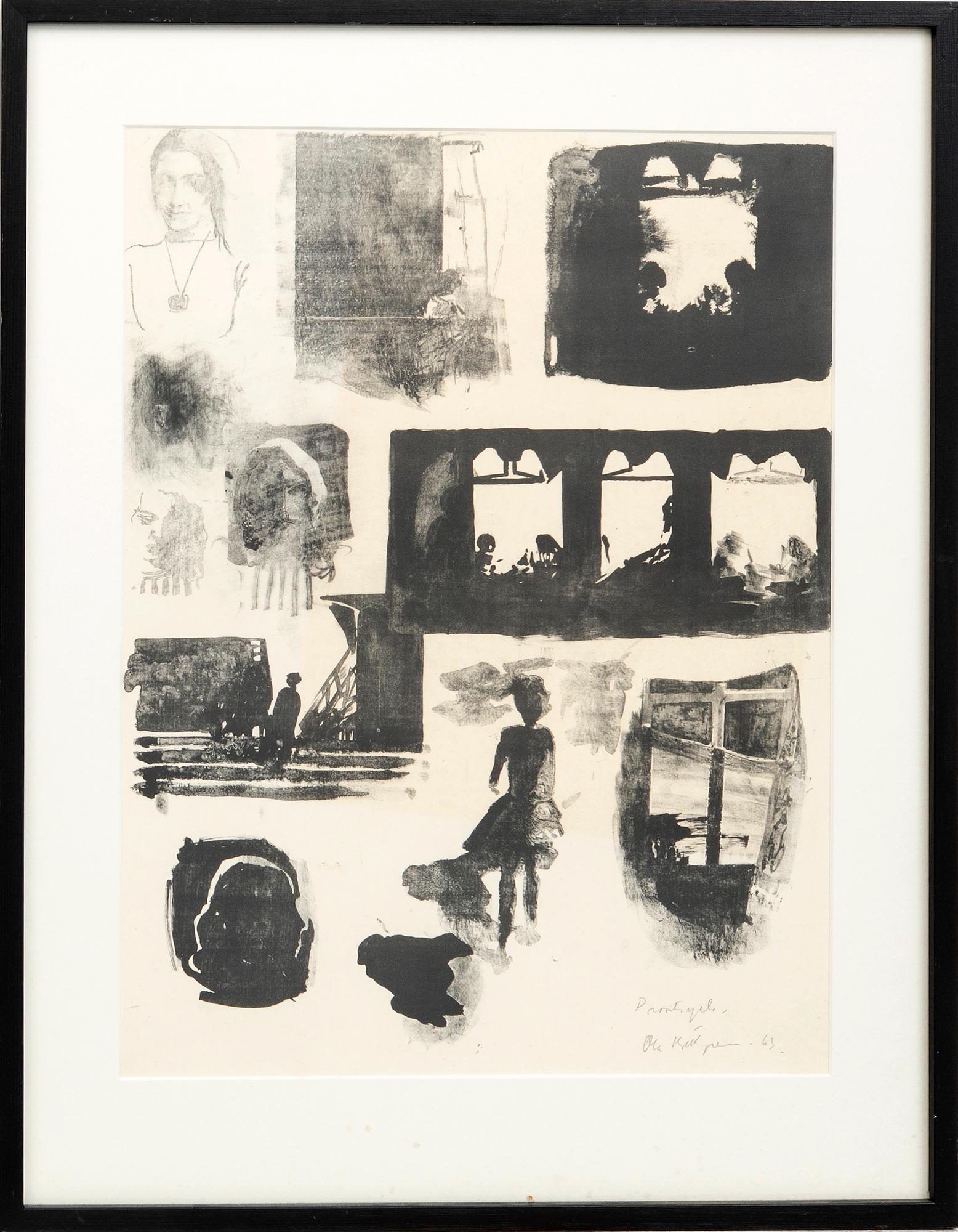 Ola Billgren, litografi signerad och daterad 63.