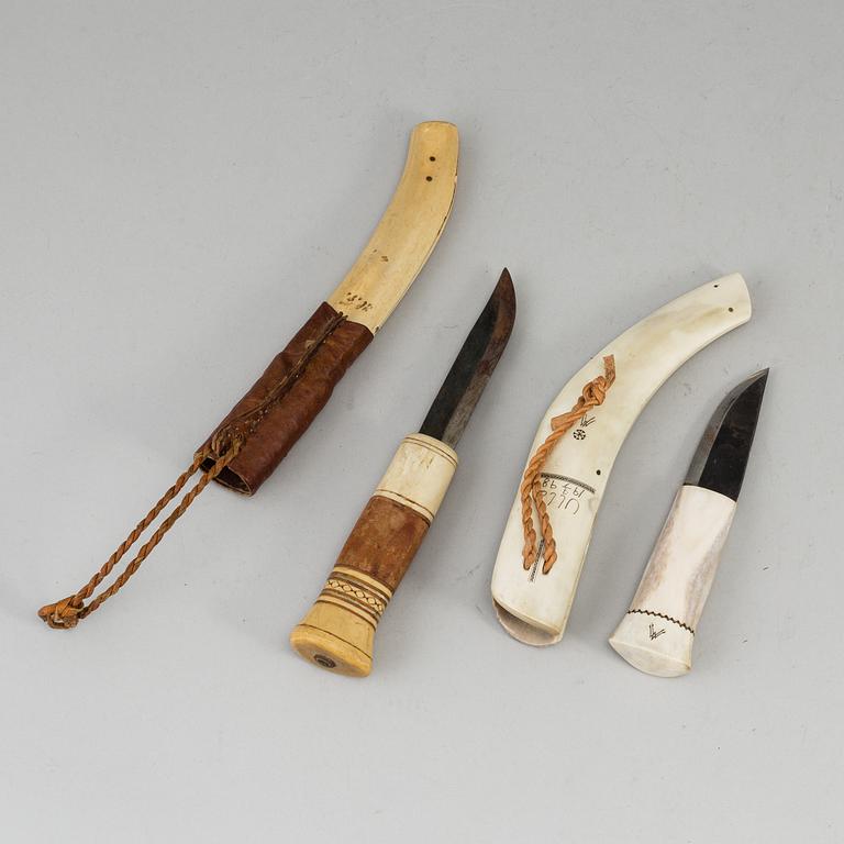 2 Sami knives, one by Mikael Alvarsson.