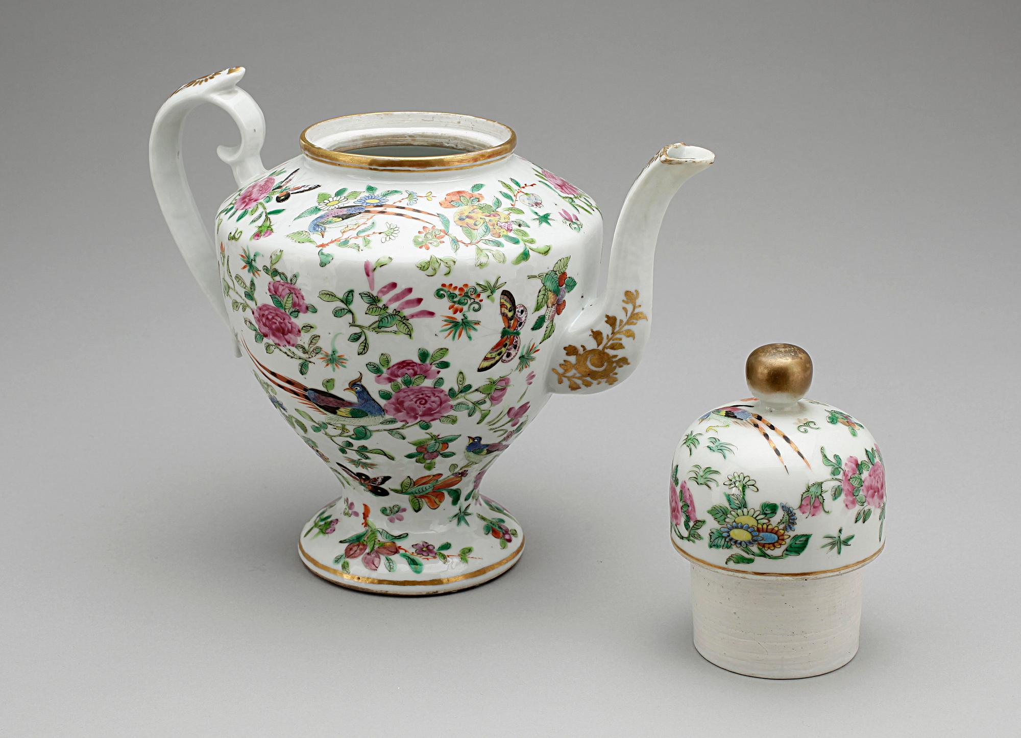 TEKANNA, porslin, Kina, Kanton 1800/1900-tal.