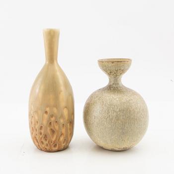 Carl-Harry Stålhane, two vases, Rörstrand stoneware, 1970s.