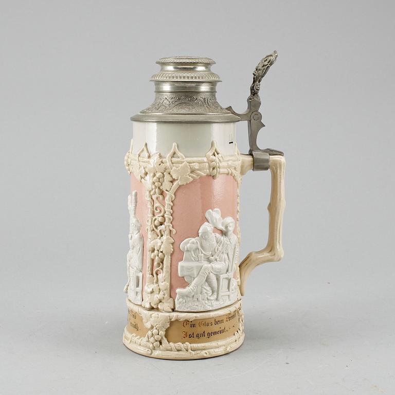 STOP, porslin och tenn, Villeroy & Boch, omkring 1900.