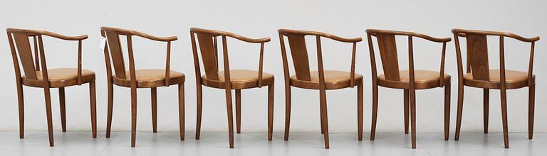 KARMSTOLAR, 6st, "Opera", Peter Celsing, Gemla. Formgivna omkring 1955-61.