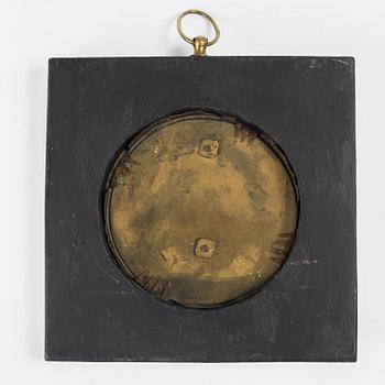 A Swedish Empire ormolu and patinated bronze portrait medallion depicting Karl XIV Johan, early 19th Century.