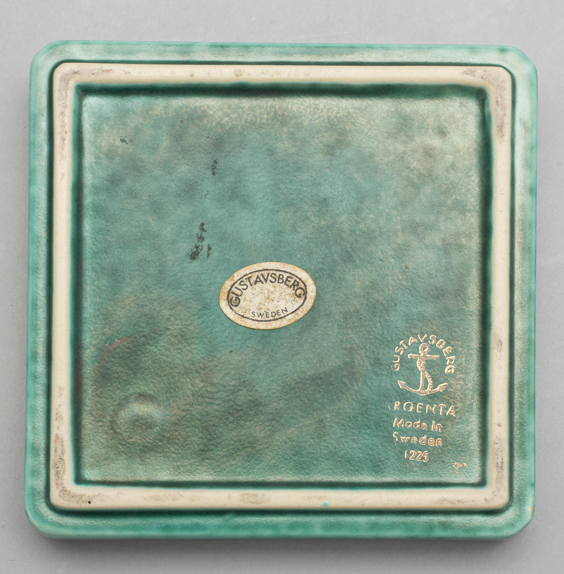 PARTI STENGODS, 4 delar, "Argenta", Wilhelm Kåge, Gustavberg.