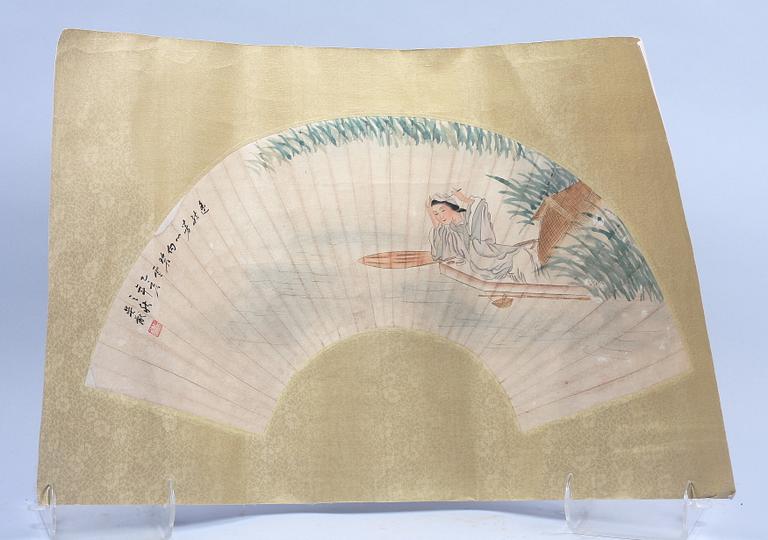 AKVARELLER, 2 st, Kina.