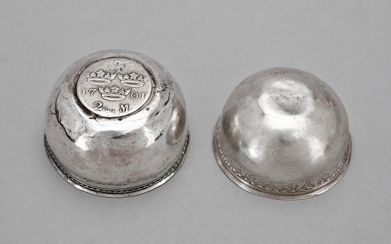 TUMLARE, 2 st, silver, bla Göteborg 1791. tot vikt 45 g.