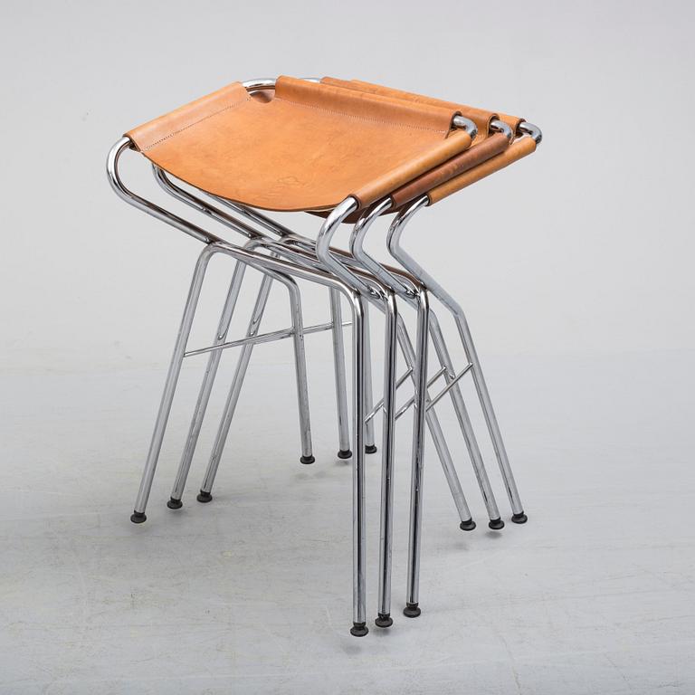 ANNA VON SCHEWEN & BJÖRN DAHLSTRÖM, six steel bar stools from Lammhults. Model designed in 2004.