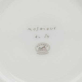 Hermès, cups with saucers, a pair, "Mosaique au 24".