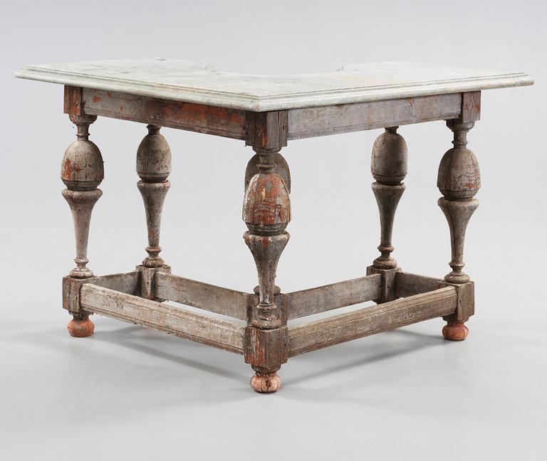 A Swedish Baroque circa 1700 corner table.