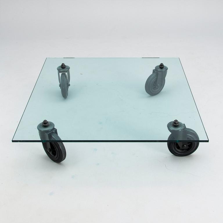 Gae Aulenti, coffee table, "Tavolo con Ruote", Fontana Arte 1980s, Italy.