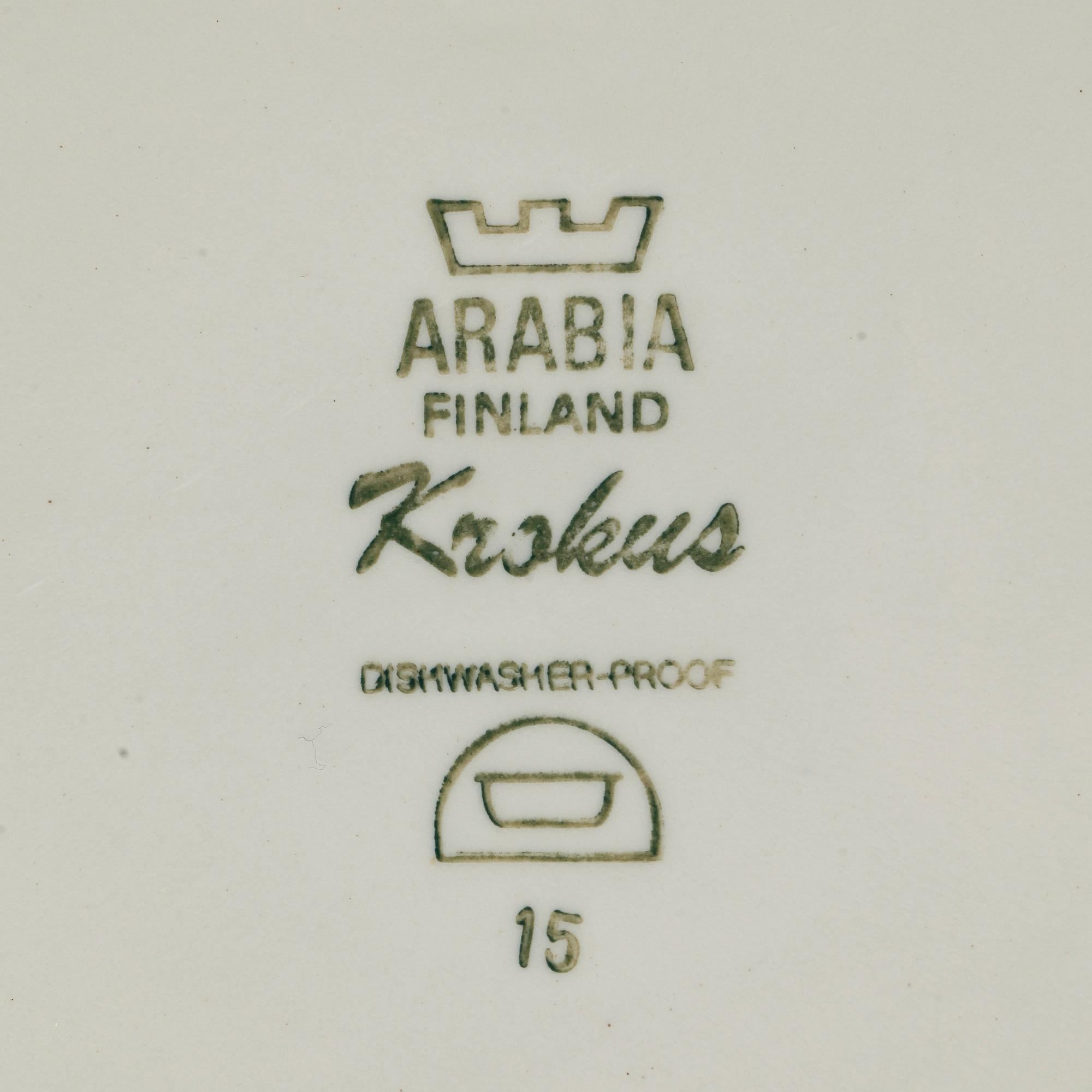 SERVISDELAR, porslin, "Krokus", Arabia.
