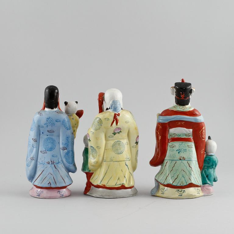 FIGURINER, 3 st, porslin, Kina, 1900-tal.