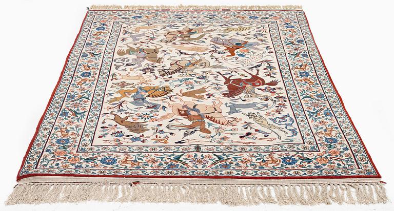 Matta, semiantik Isfahan, centrala Persien, signerad (Sadegh) Seirafian, ca 174 x 113 cm.