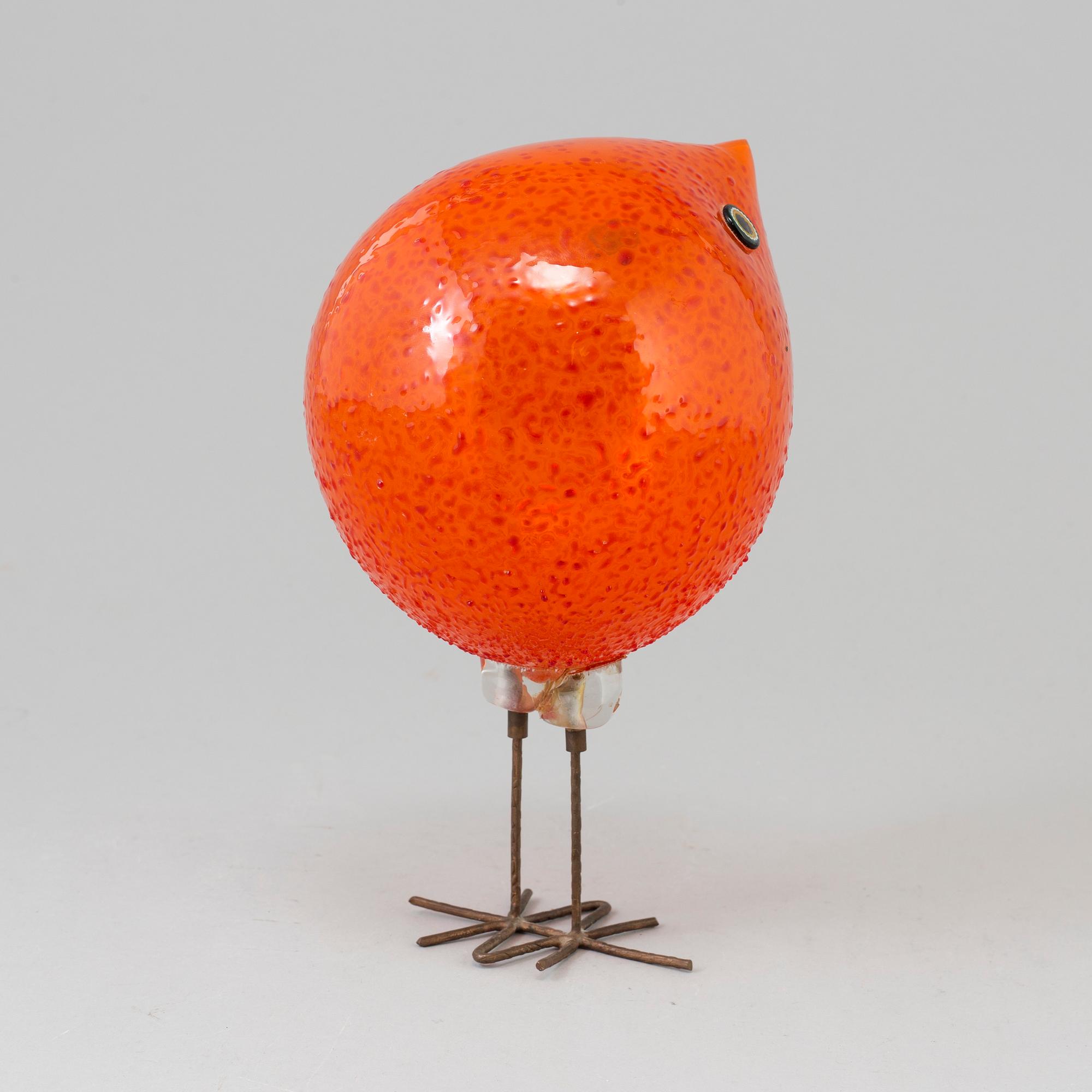 PETER PELZEL, a 'Pulcino' glass bird, Vistosi, Italy the 1960's. Height 23 cm.