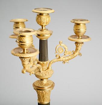 KANDELABER, brons, empire, 1800-talets första hälft.