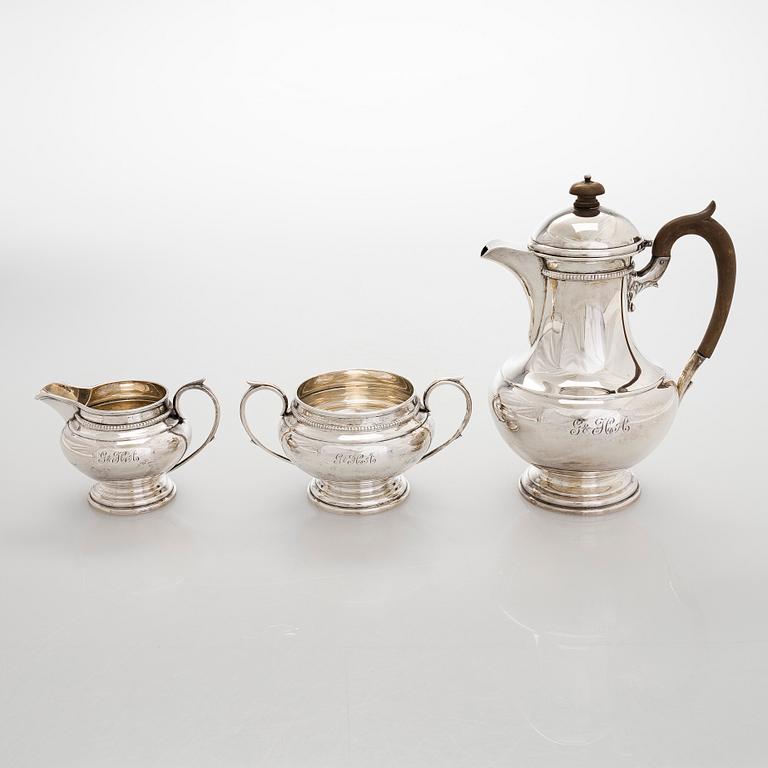 Kaffeservis, 3 delar, sterlingsilver, James Deakin & Sons, Sheffield 1931.
