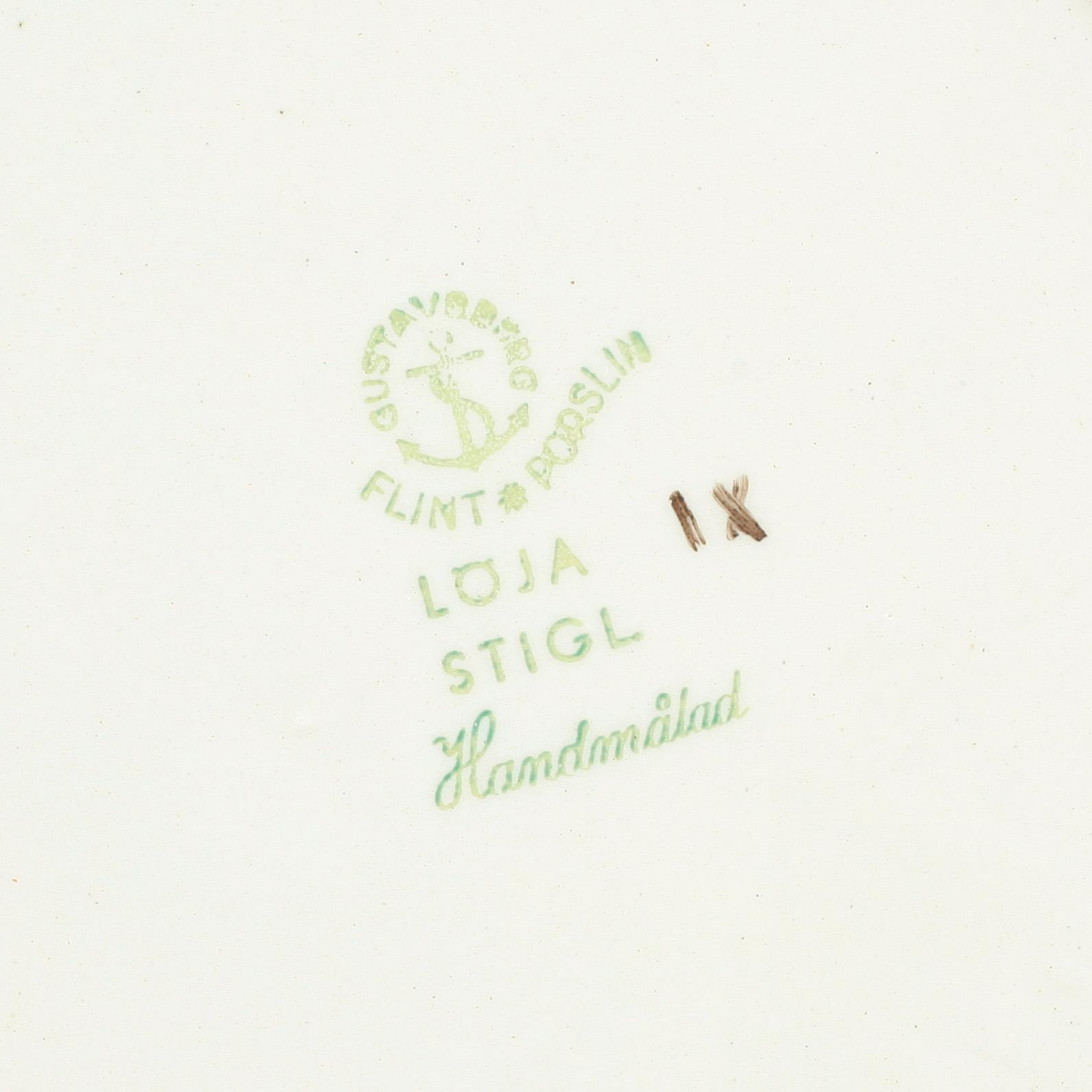 FISKTALLRIKAR, 12 st, flintporslin, "Löja", Stig Lindberg, Gustavsberg, 1948-62.