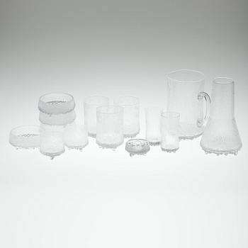 PARTI GLAS, 14 delar, "Ultima Thule" design Tapio Wirkkala, Iittala 1900-talets slut.