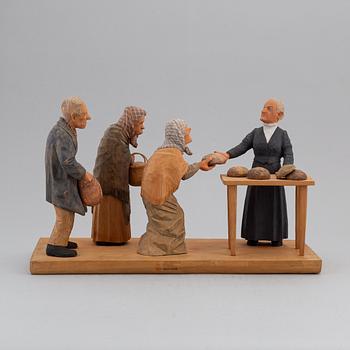 HERMAN ROSELL, sculpture, painted wood, signed and dated 1954.