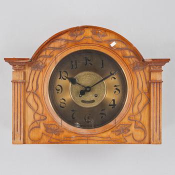 KLOCKA samt BAROMETER, ett par, jugend, F Hellström, tidigt 1900-tal.