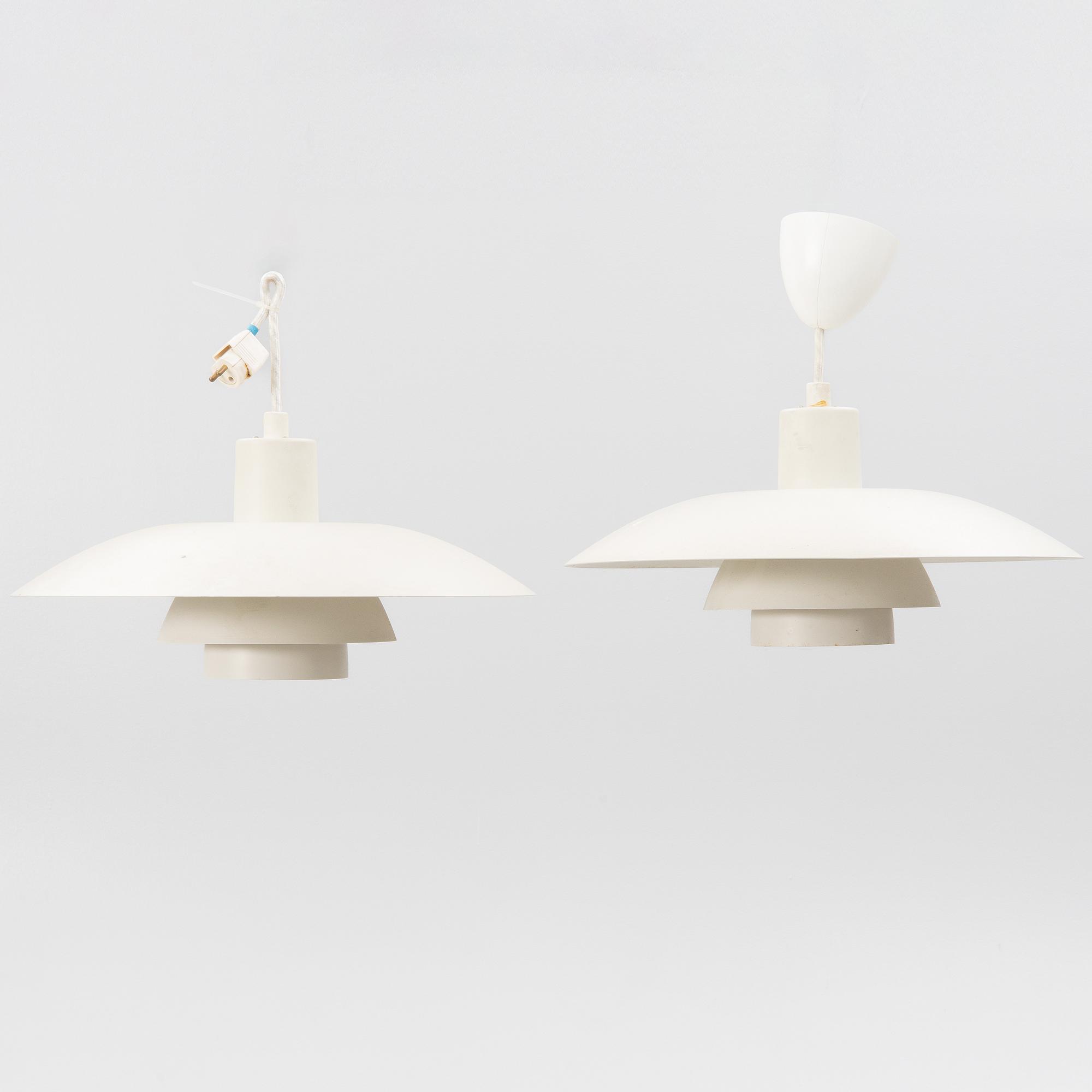 Poul Henningsen, a pair of "PH 4/3" ceiling lamps,Louis Poulsen, Denmark.