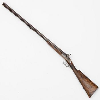 Percussion gun, double barreled, second part of the 19th century.