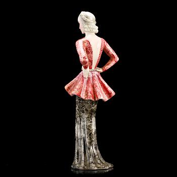 FIGURIN, porslin, goldscheider, Art Deco, 1900-talets första hälft.