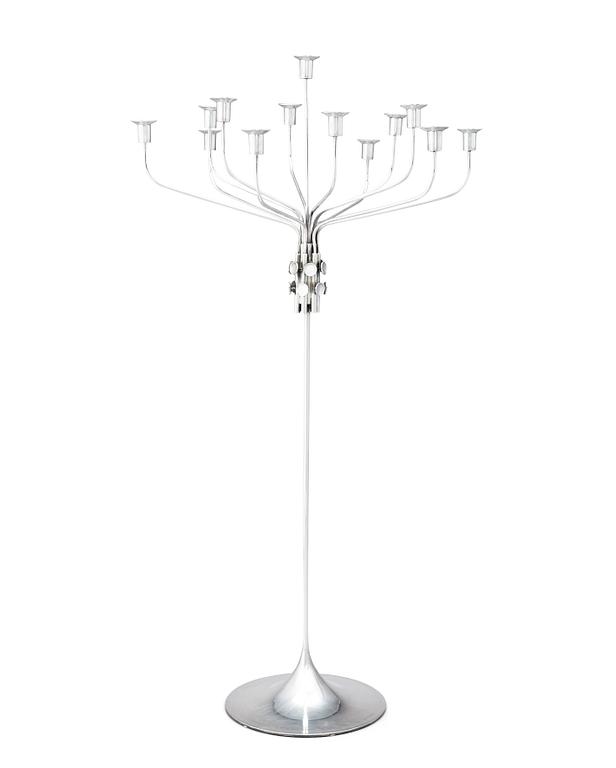 Tapio Wirkkala, a sterling candelabrum for 13 candles 'TW412', Hopeakeskus OY, Finland post 1968.