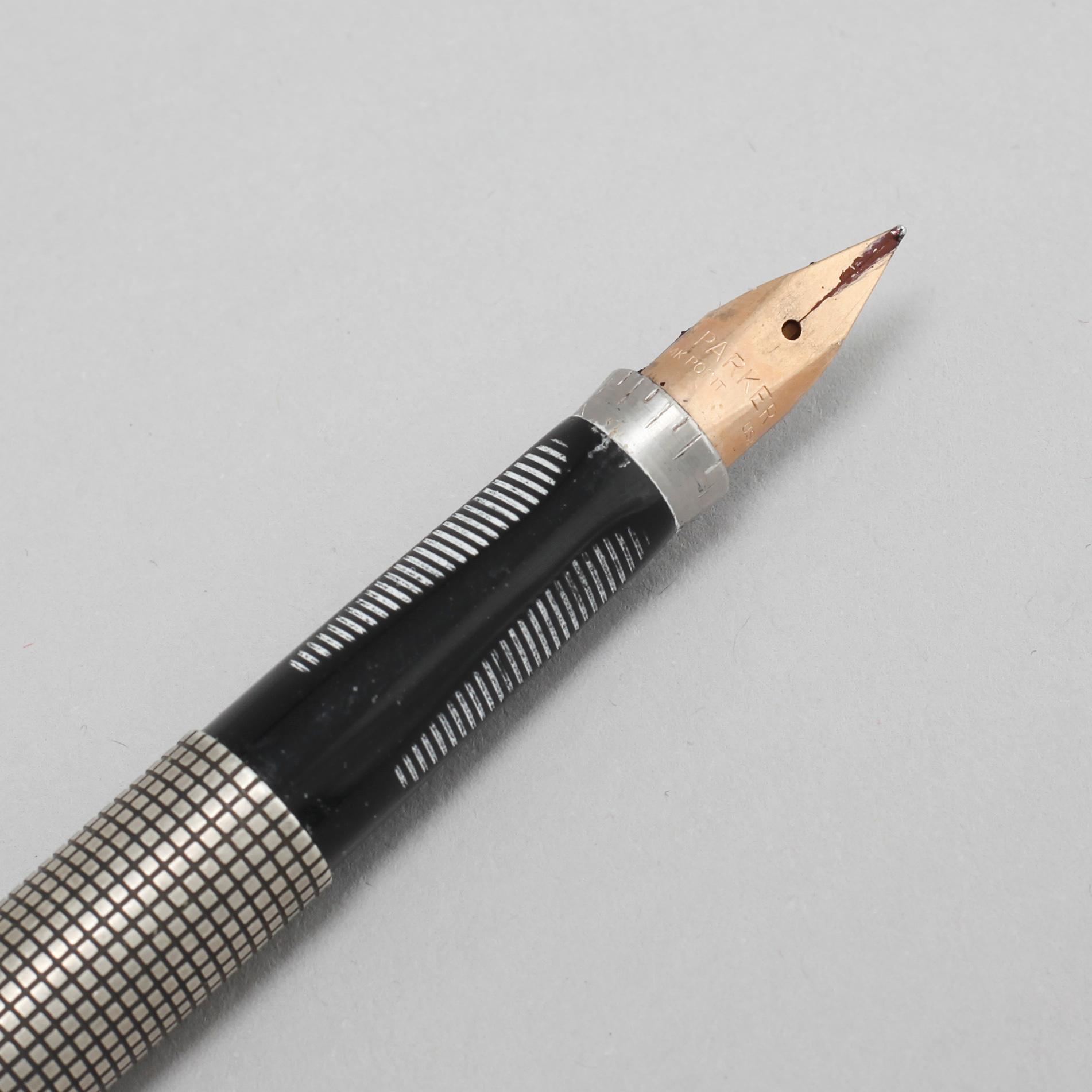 A sterling silver fountain pen and ball point pen by Parker, second half of the 20th century.