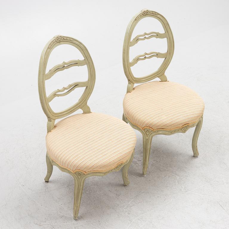 A Pair of Danish Rococo Chairs, 19th Century.