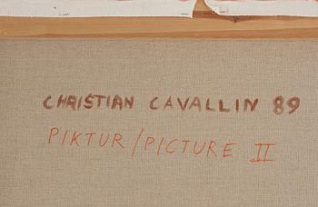 Christian Cavallin, acrylic on canvas, signed and dated -89 verso.