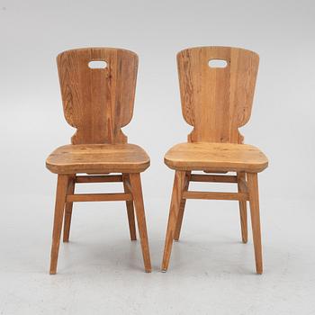 Eight pine chairs, 1930s-40s.