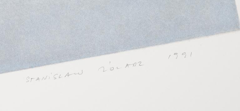 STANISLAW ZOLADZ, färglitografi, signerad och daterad 1991, provtryck.
