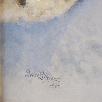 Bruno Liljefors, Winter fox with following hound.