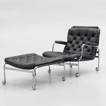 Bruno Mathsson, Armchair with footstool, "Karin 73", DUX, later part of the 20th century.