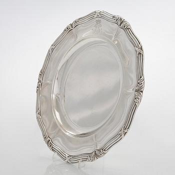 An Odiot silver dish, Paris France, latter half of the 19th century.