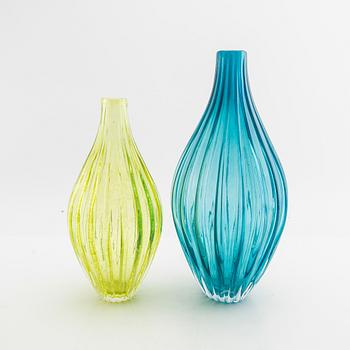Ann Wåhlström, two vases, Kosta Boda.