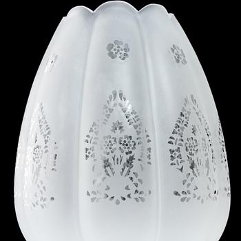 Royal Copenhagen, fotogenlampa, "Musselmalet", Danmark, 1870-90.