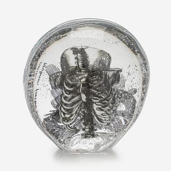 Sini Majuri, skulptur, glas, "Mind the bubble". Signerad Sini Majuri 2022 Suomenlinna.