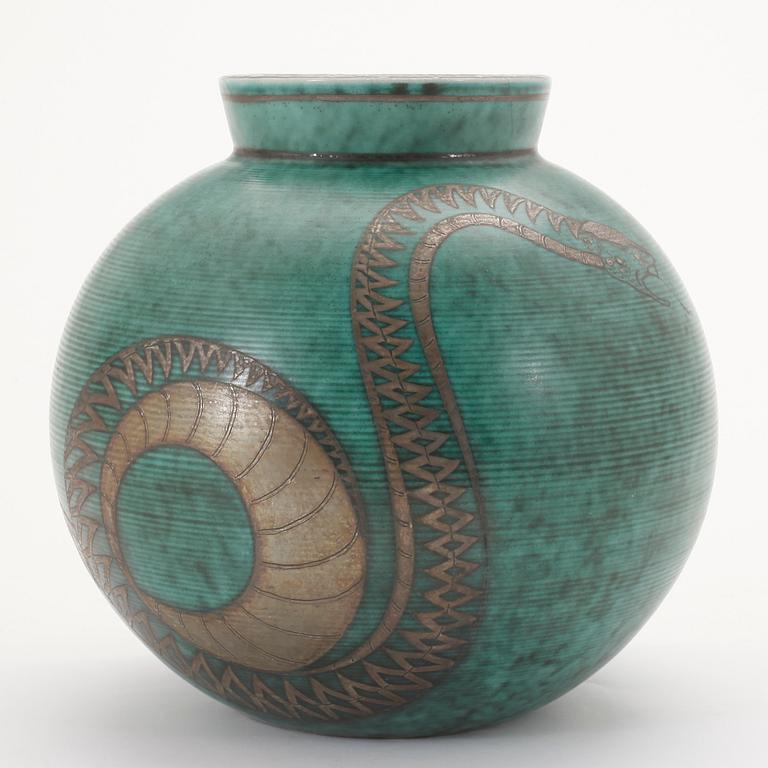 VAS, stengods, "Argenta", Wilhelm Kåge, Gustavsberg. 1949.