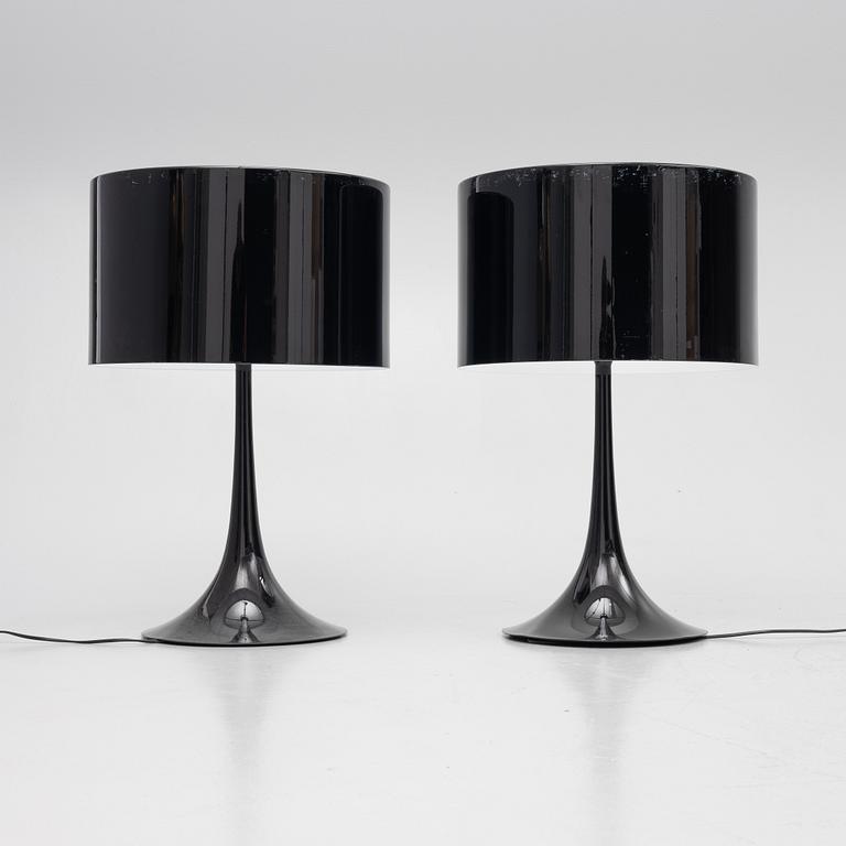 Sebastian Wong, table lamps, a pair, Spun Light T2, Flos, Italy.