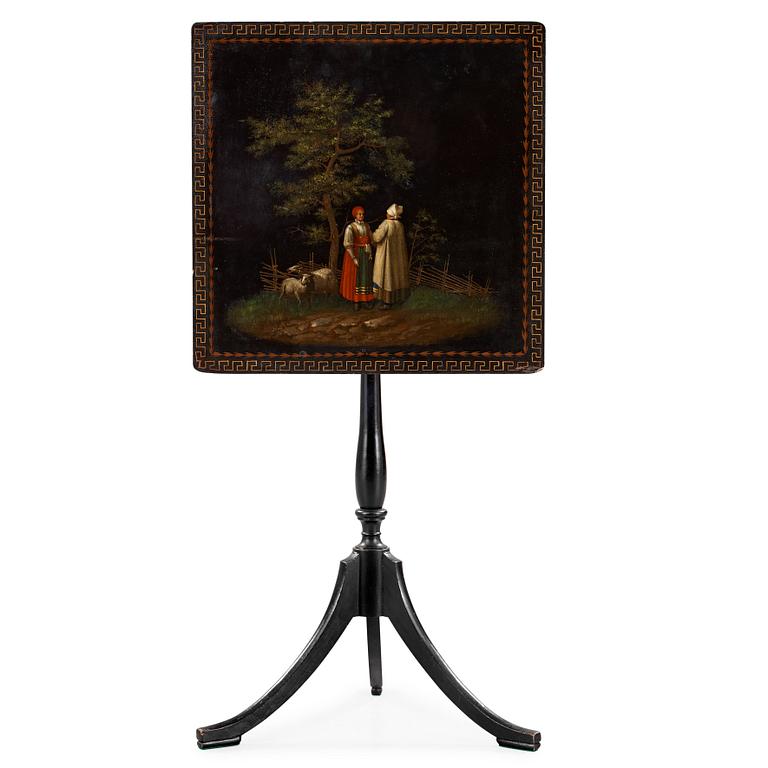 A Swedish tilt top table, from Nils Asplind's workshop, active 1785-1820.