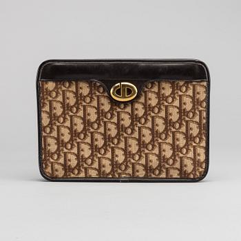 DIOR, clutch, brown monogram canvas.