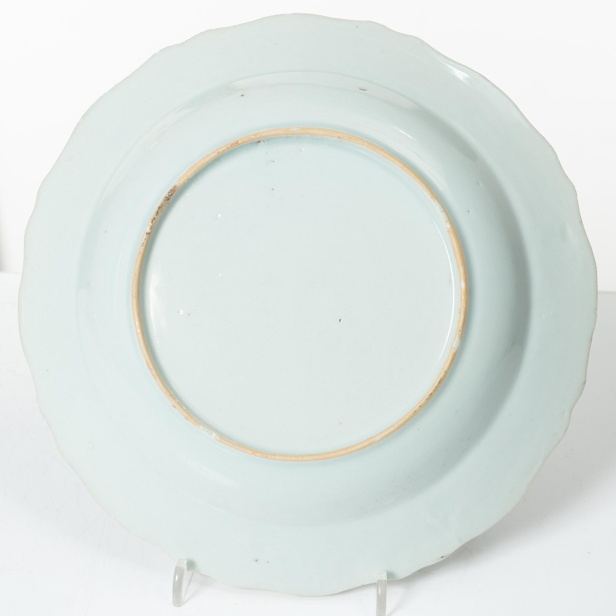 A set of five famille rose plates and four soup plates, Qing dynasty, Qianlong (1736-95).