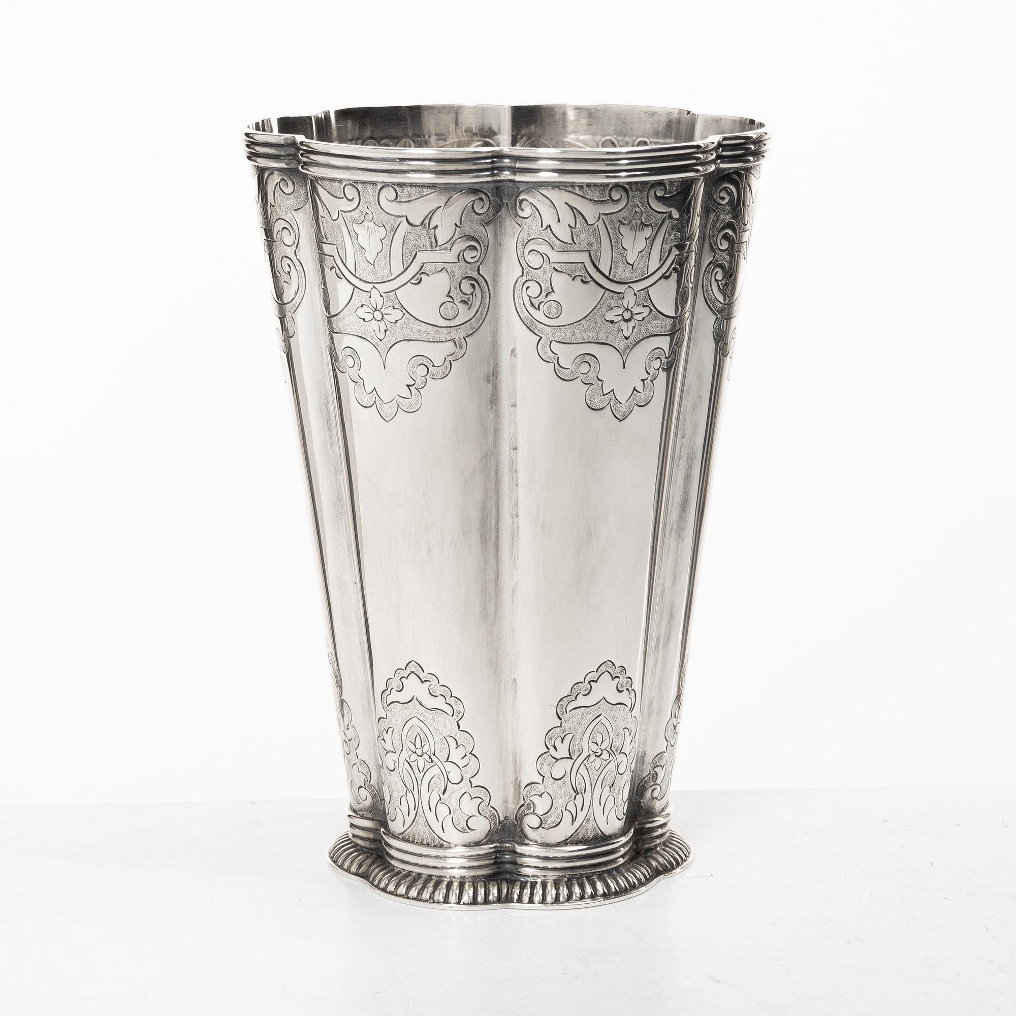 Tage Göthlin, vase, silver, Tenn & Silver Ab, Tesi, Gothenburg 1952.