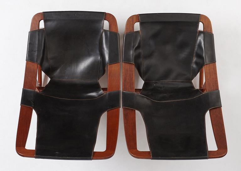 Arne Tideman Ruud, a pair of teak lounge chairs "Holmenkollen/3030", A/S Inventar Gjövik, Norway 1960's.