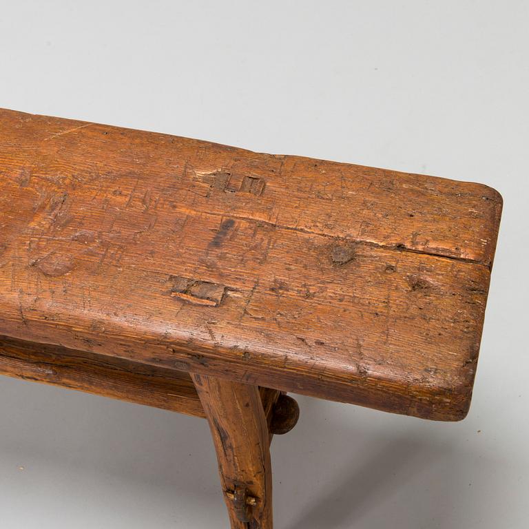 A 19th-century Finnish folk art bench.