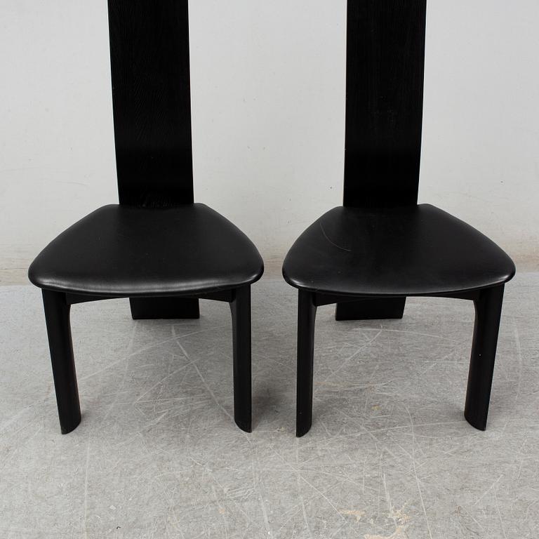 Eight chairs 'Iris' designed by Bob van den Berghe, Tranekær Furniture, Denmark, 1982.