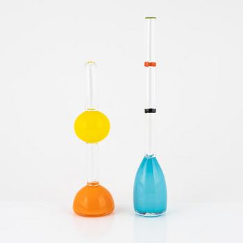 Matz Borgström, two unique glass sculptures, Transjö.