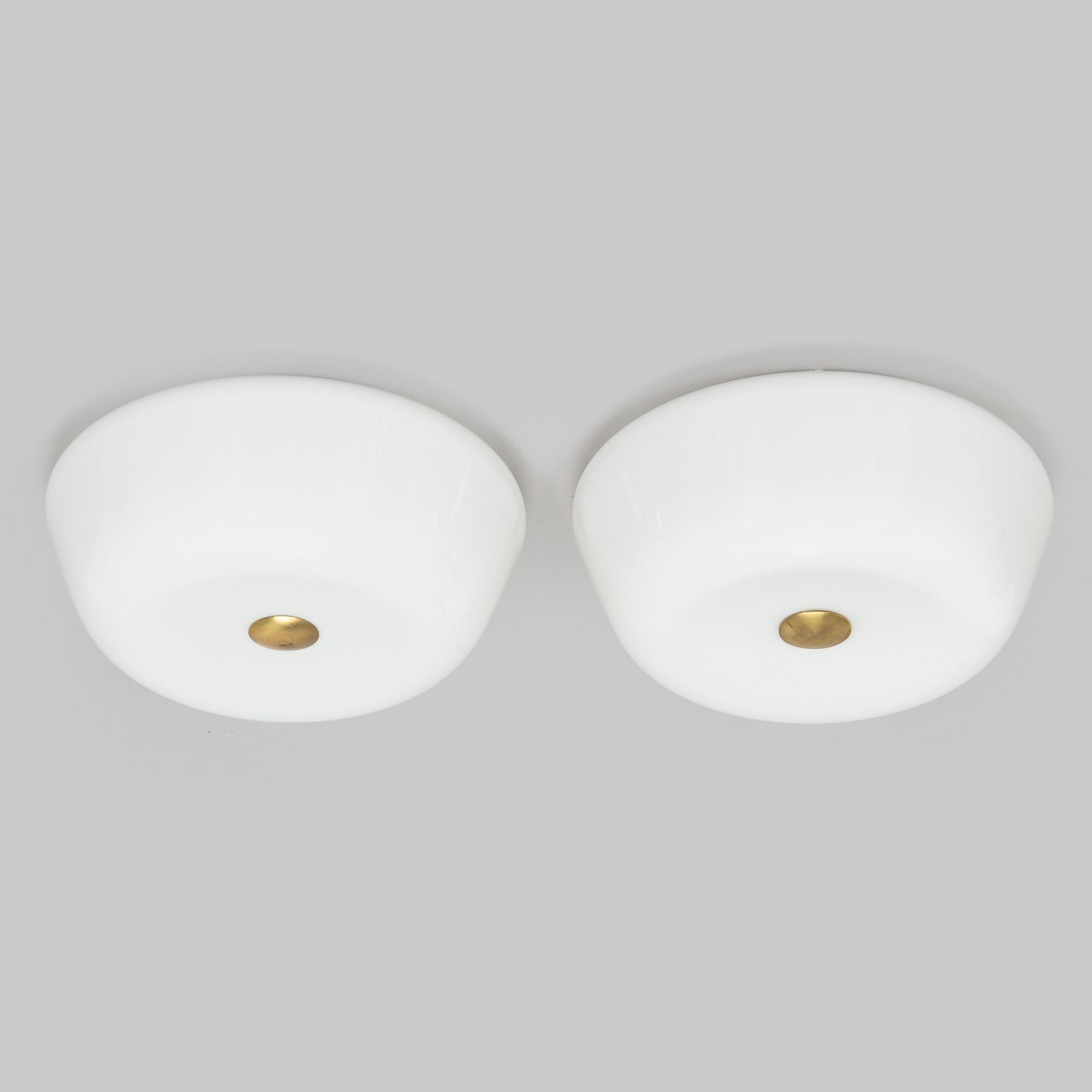 Lisa Johansson-Pape, A set of two mid-20th century ceiling lights, model 1116, Orno, Finland.